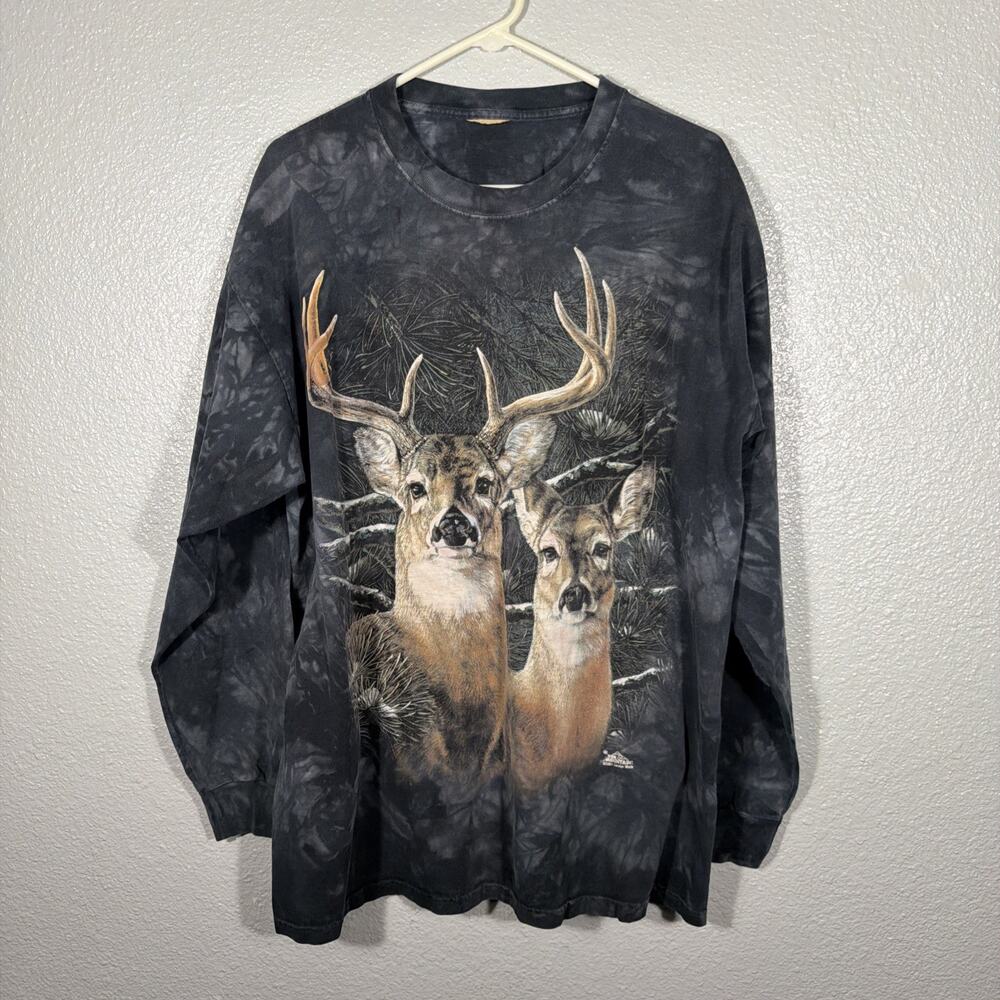 Vintage The Mountain Deer Shirt Mens XL Big Buck Hunting 90s Blue Cotton 2001